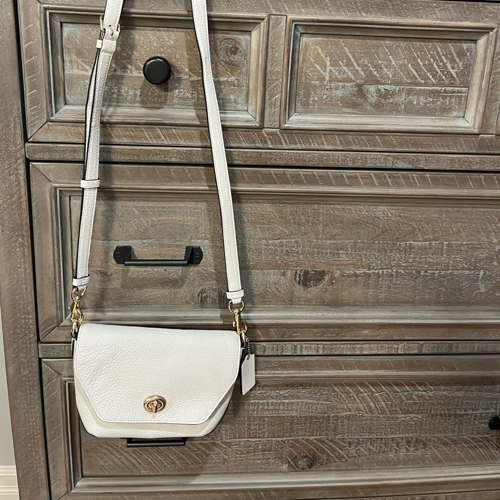 White coach crossbody bag worn once like new